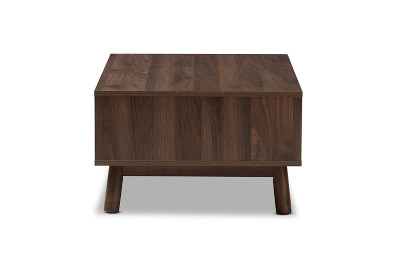 Ashton Walnut Brown and Grey Two-Tone Wood Coffee Table iHome Studio