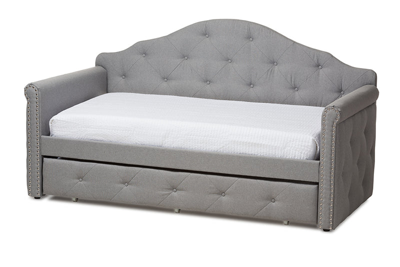 Bristol Gray Fabric Upholstered Daybed w/Trundle iHome Studio