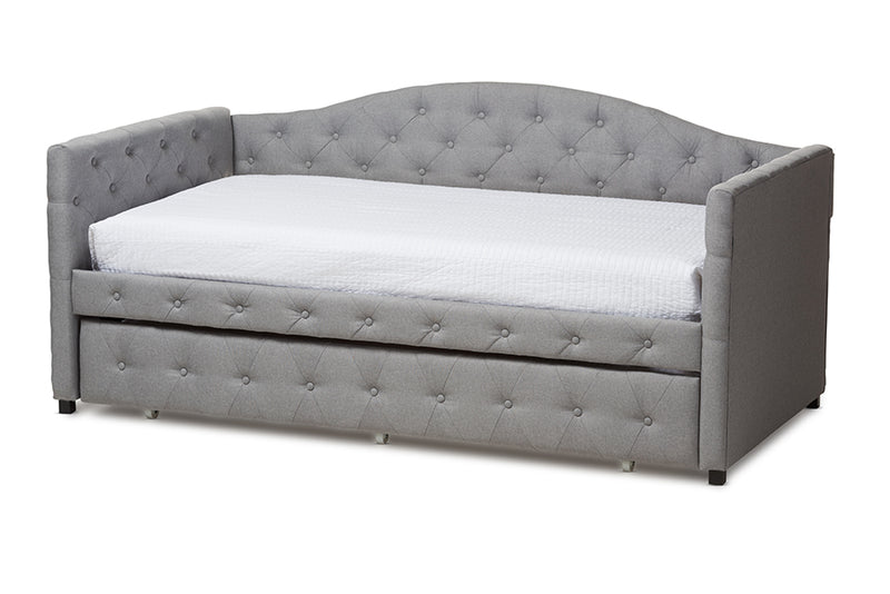 Allyson Gray Fabric Upholstered Daybed w/Trundle iHome Studio