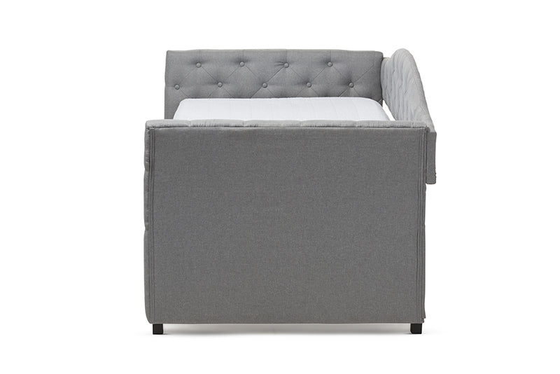 Allyson Gray Fabric Upholstered Daybed w/Trundle iHome Studio