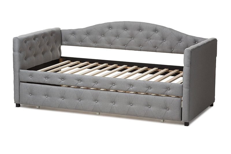 Allyson Gray Fabric Upholstered Daybed w/Trundle iHome Studio