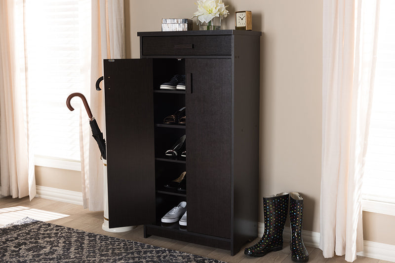 Sheffield Wenge Brown Finished Shoe Cabinet iHome Studio