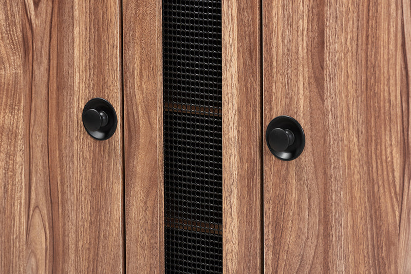 Kenzie 2-Door Wood Entryway Shoe Storage Cabinet iHome Studio