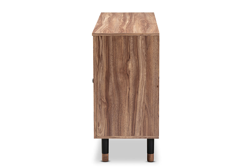 Kenzie 2-Door Wood Entryway Shoe Storage Cabinet w/Screen Inserts iHome Studio