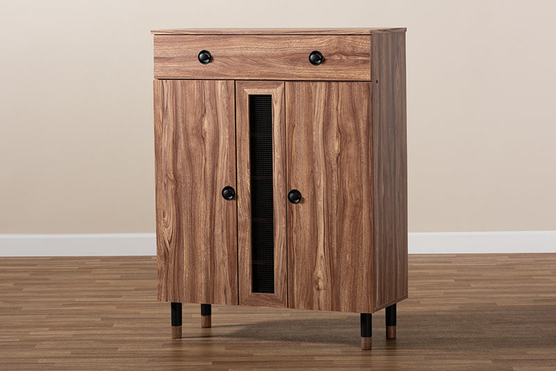 Kenzie 2-Door Wood Entryway Shoe Storage Cabinet w/Drawer iHome Studio