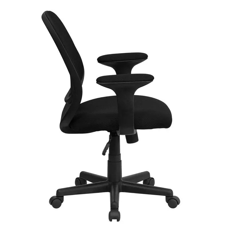 Aberdeen Mid-Back Black Breathable Mesh Swivel Home/Office Task Chair w/Arms iHome Studio