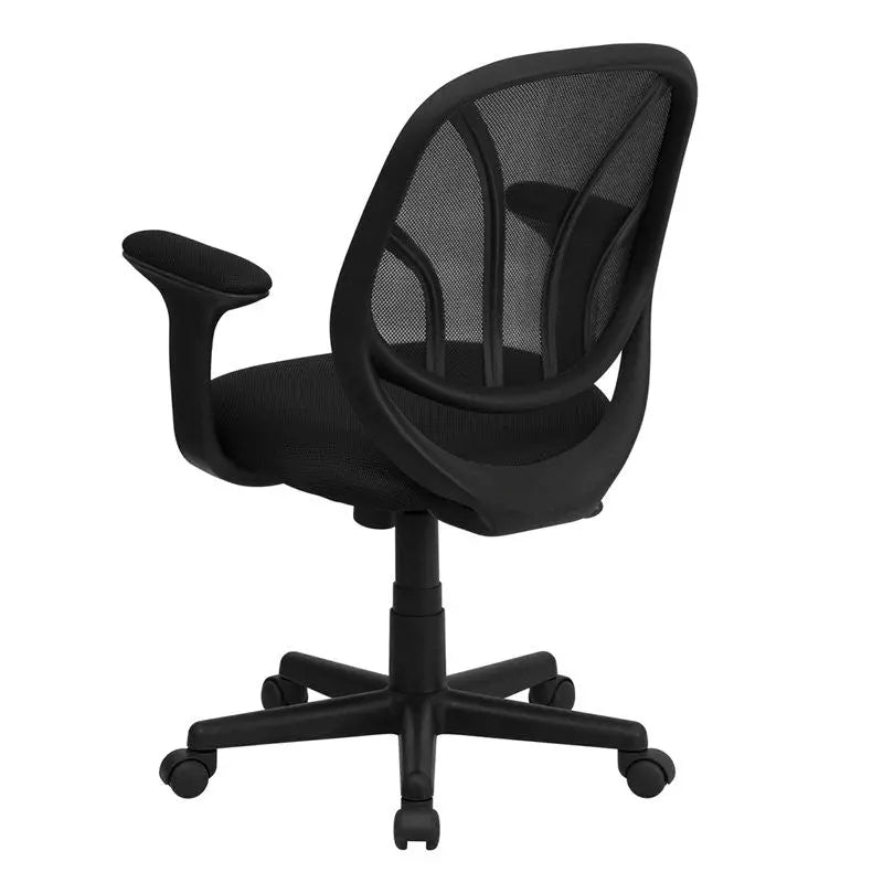 Aberdeen Mid-Back Black Breathable Mesh Swivel Home/Office Task Chair w/Arms iHome Studio