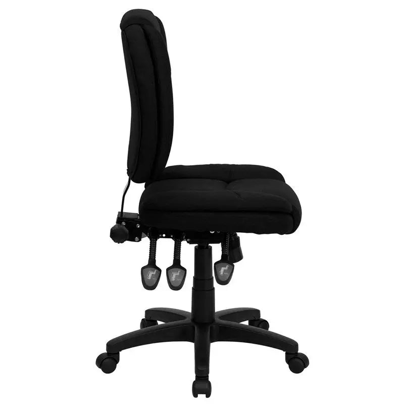 Aberdeen Mid-Back Black Fabric Ergonomic Swivel Home/Office Task Chair iHome Studio