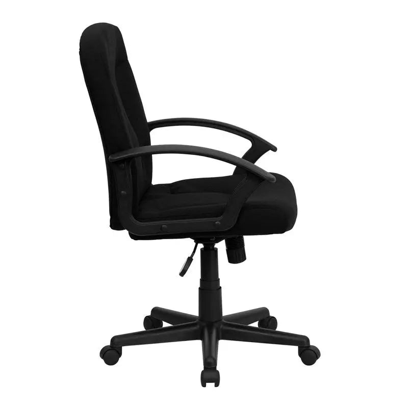 Aberdeen Mid-Back Black Fabric Executive Swivel Chair w/Nylon Arms iHome Studio