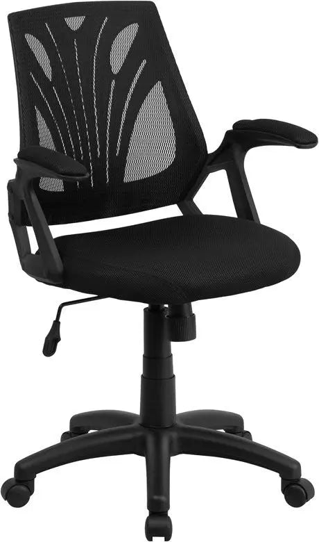 Aberdeen Mid-Back Black Mesh Swivel Home/Office Task Chair w/Arms iHome Studio