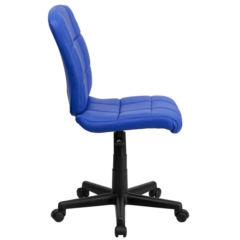 Aberdeen Mid-Back Blue Quilted Vinyl Swivel Home/Office Task Chair iHome Studio