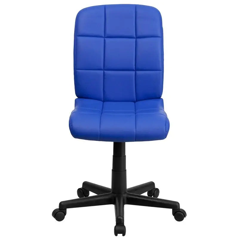 Aberdeen Mid-Back Blue Quilted Vinyl Swivel Home/Office Task Chair iHome Studio