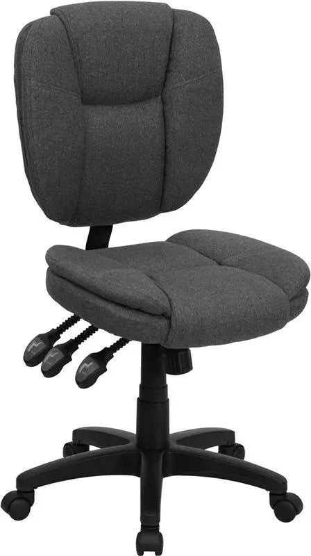 Aberdeen Mid-Back Gray Fabric Ergonomic Swivel Home/Office Task Chair iHome Studio