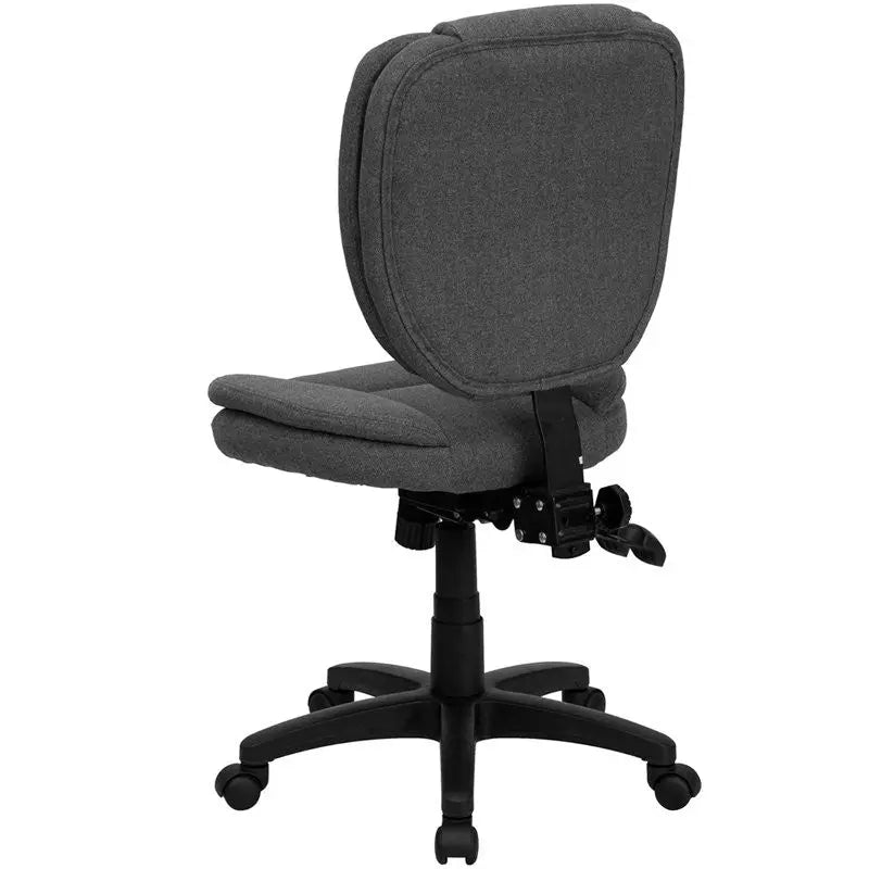 Aberdeen Mid-Back Gray Fabric Ergonomic Swivel Home/Office Task Chair iHome Studio