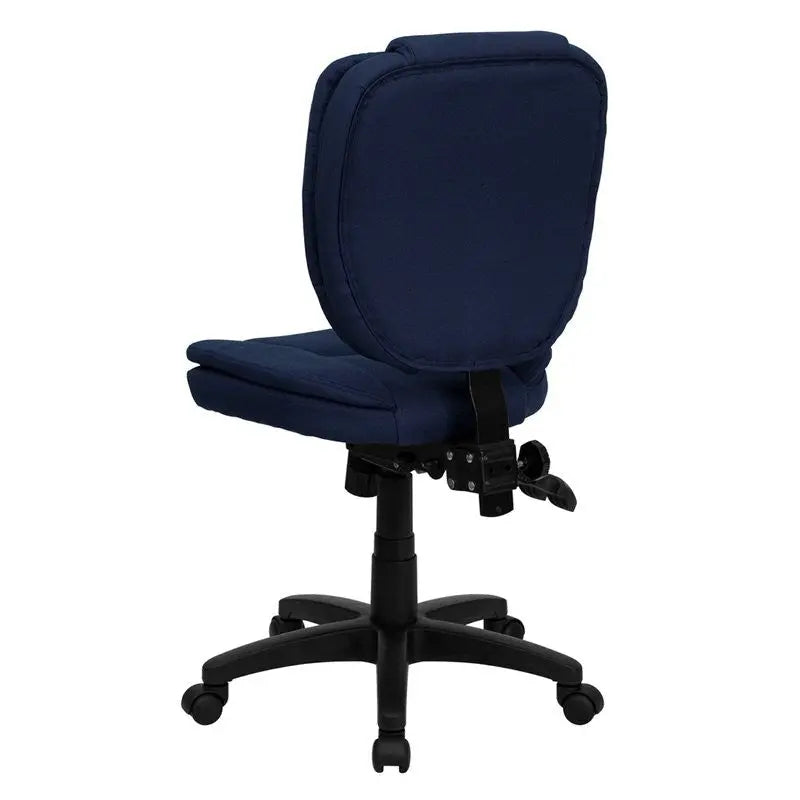 Aberdeen Mid-Back Navy Blue Fabric Ergonomic Swivel Home/Office Task Chair iHome Studio
