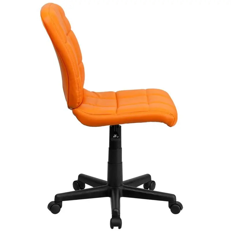 Aberdeen Mid-Back Orange Quilted Vinyl Swivel Home/Office Task Chair iHome Studio