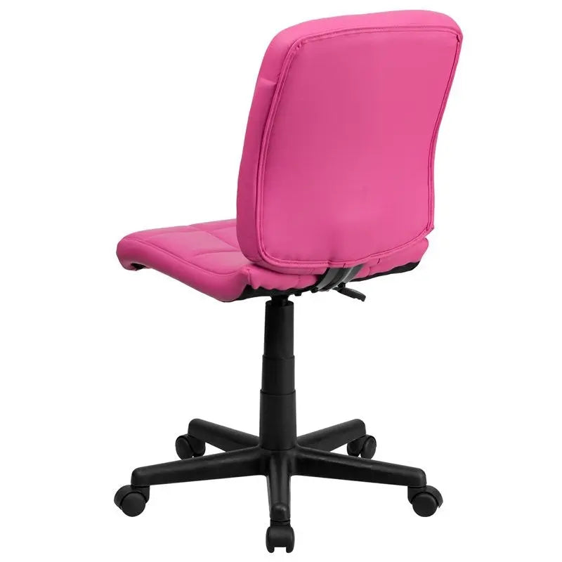 Aberdeen Mid-Back Pink Quilted Vinyl Swivel Home/Office Task Chair iHome Studio