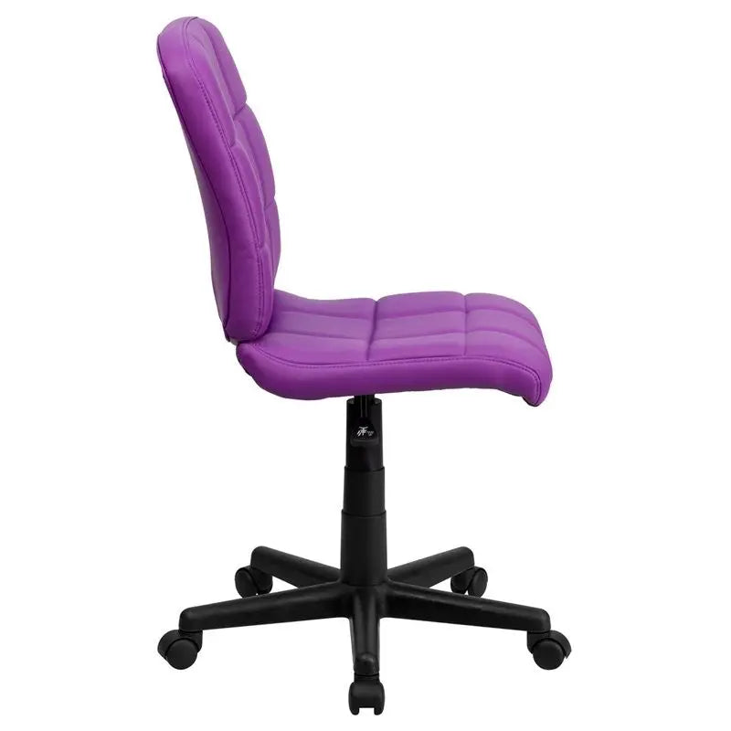 Aberdeen Mid-Back Purple Quilted Vinyl Swivel Home/Office Task Chair iHome Studio