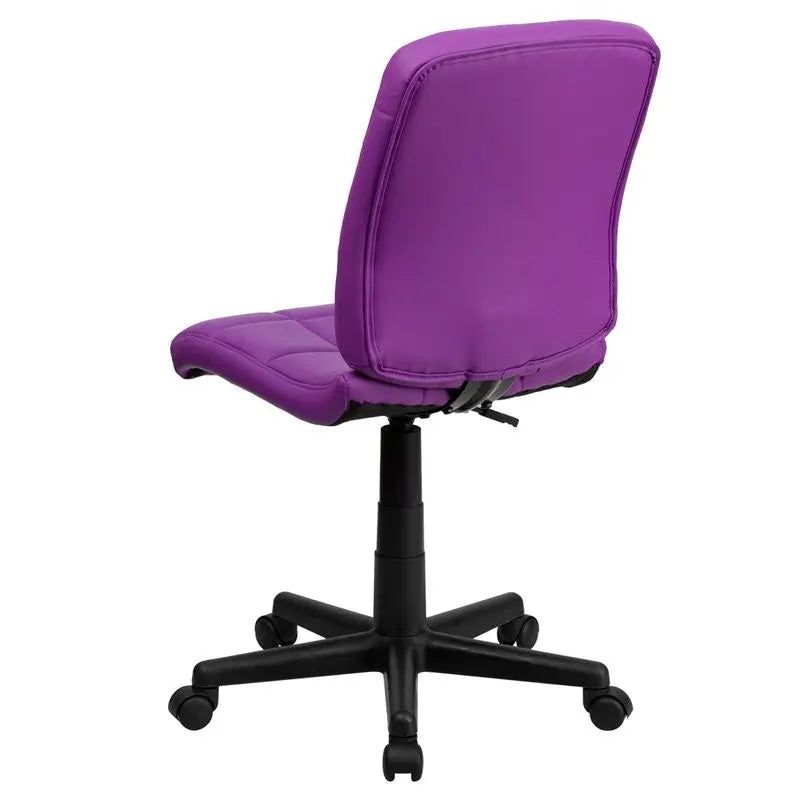 Aberdeen Mid-Back Purple Quilted Vinyl Swivel Home/Office Task Chair iHome Studio