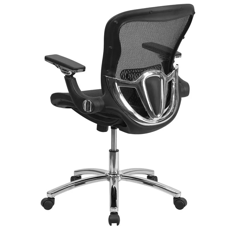 Aberdeen Mid-Back Transparent Black Mesh Executive Swivel Chair w/Tilt, Arms iHome Studio