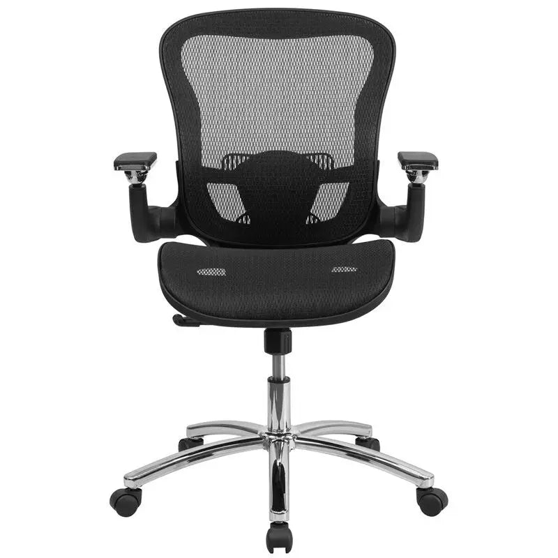 Aberdeen Mid-Back Transparent Black Mesh Executive Swivel Chair w/Tilt, Arms iHome Studio