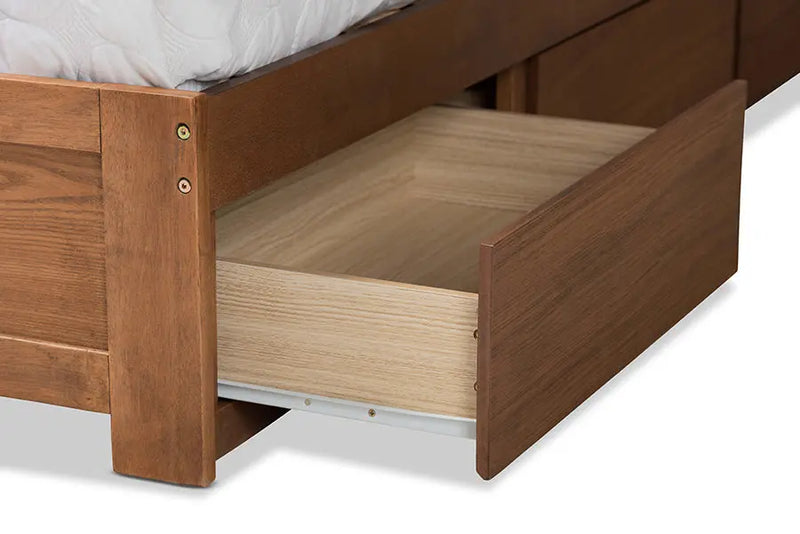 Abrielle Ash Walnut Brown Finished Wood 3-Drawer Platform Storage Bed (King) iHome Studio