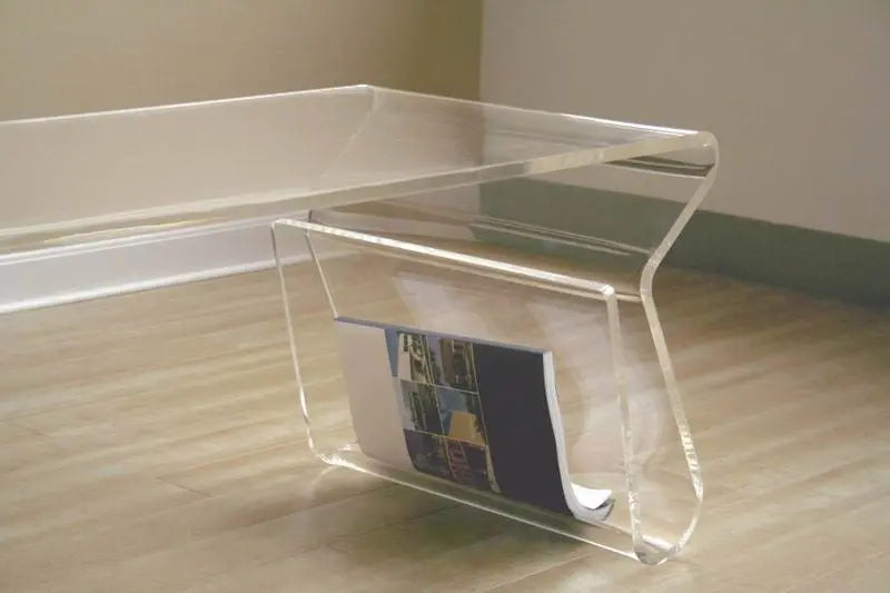 Acrylic Coffee Table with Magazine Rack iHome Studio