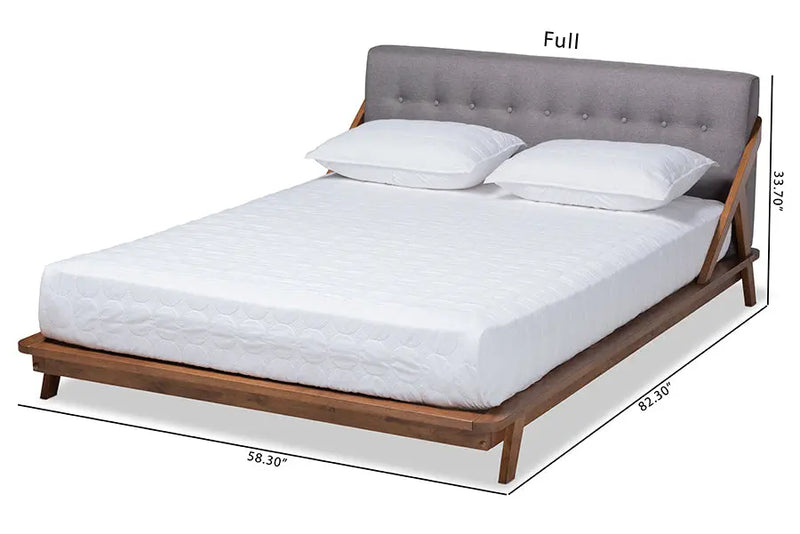 Adalynn Gray Fabric Upholstered Wood Platform Bed (Queen) iHome Studio