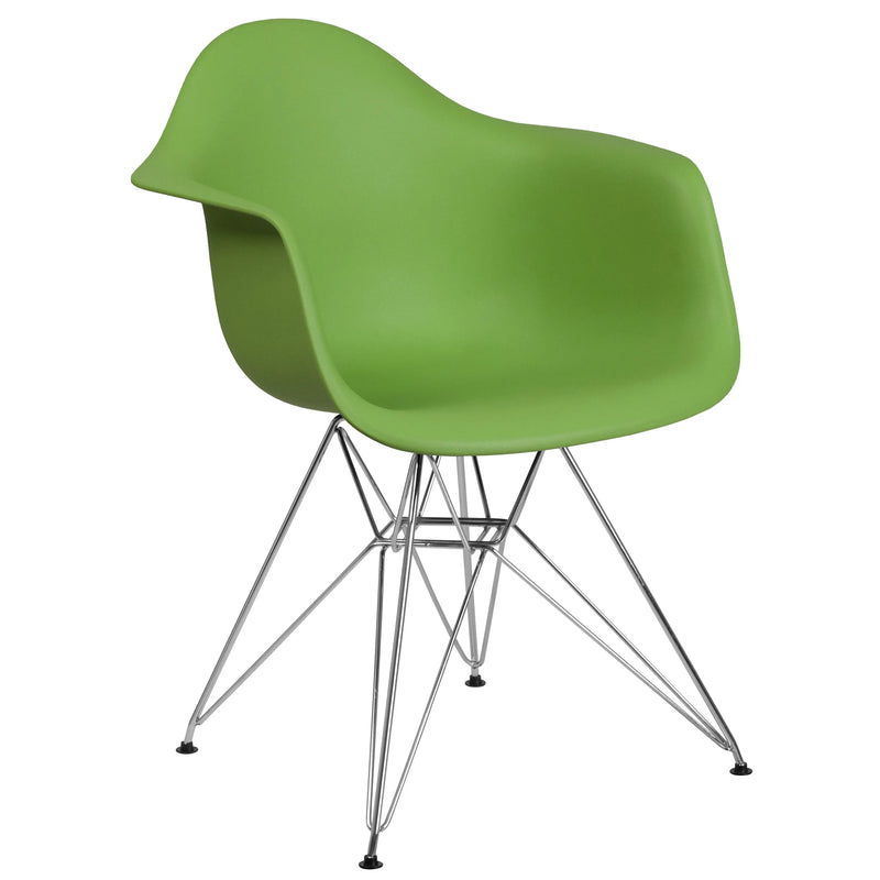 Adam Green Plastic Chair with Chrome Base iHome Studio