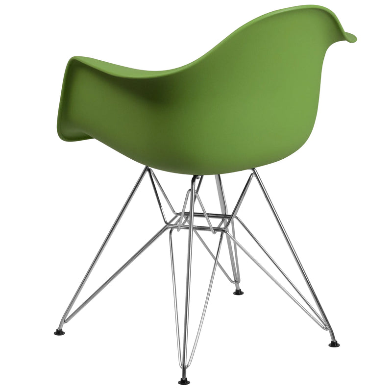 Adam Green Plastic Chair with Chrome Base iHome Studio