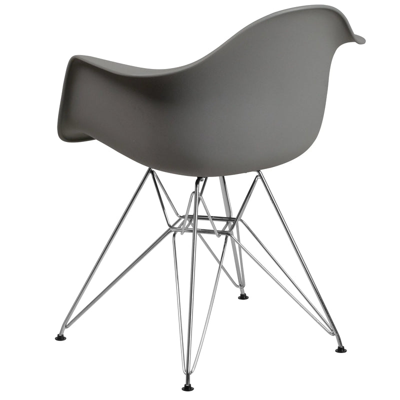 Adam Moss Gray Plastic Chair with Chrome Base iHome Studio
