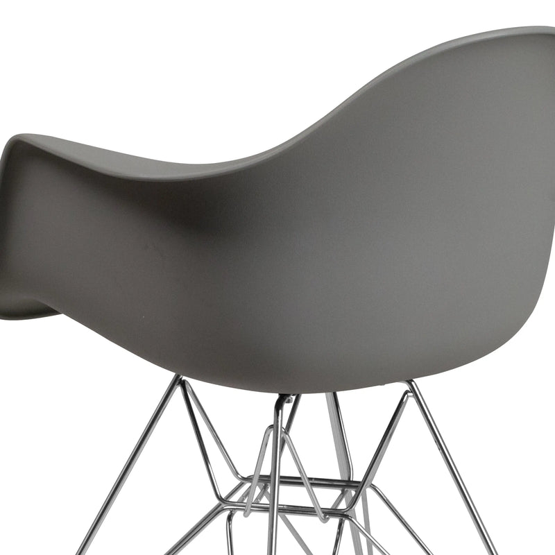 Adam Moss Gray Plastic Chair with Chrome Base iHome Studio