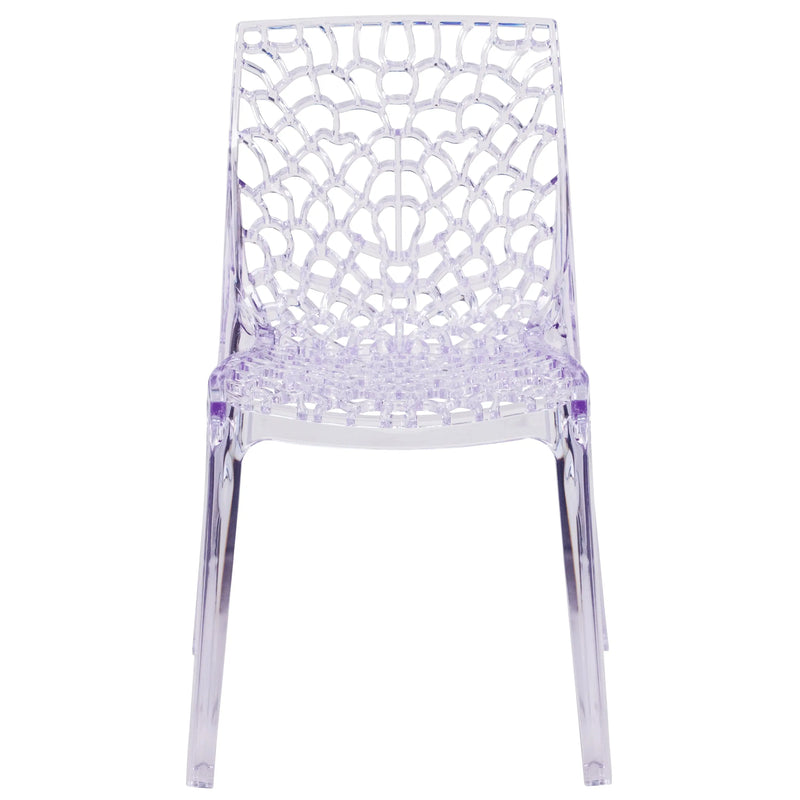Adam Square Back Transparent Stacking Side Chair iHome Studio