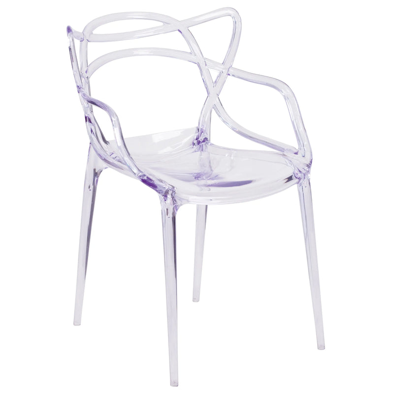 Adam Transparent Ghost Stacking Side Chair iHome Studio