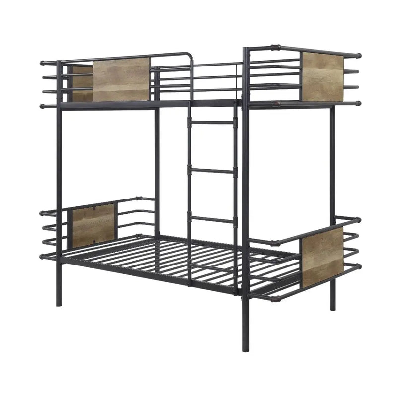 Addilyn Twin/Twin Metal Bunk Bed, Gunmetal iHome Studio