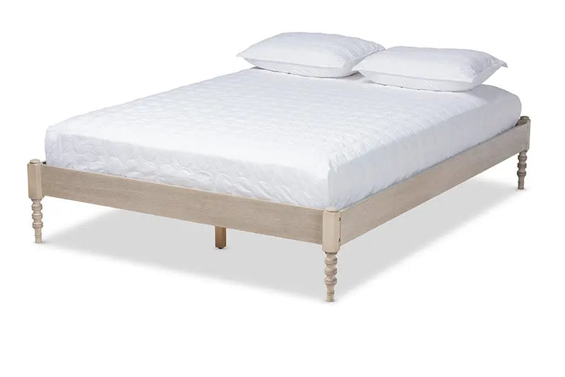 Addison Antique White Oak Wood Platform Bed (King) iHome Studio