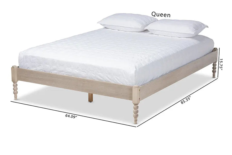 Addison Antique White Oak Wood Platform Bed (King) iHome Studio