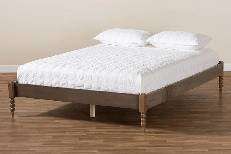 Addison Weathered Gray Oak Wood Platform Bed (King) iHome Studio