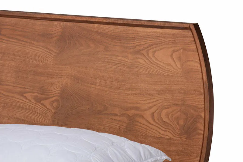Adelaide Walnut Brown Finished Wood Platform Bed (King) iHome Studio