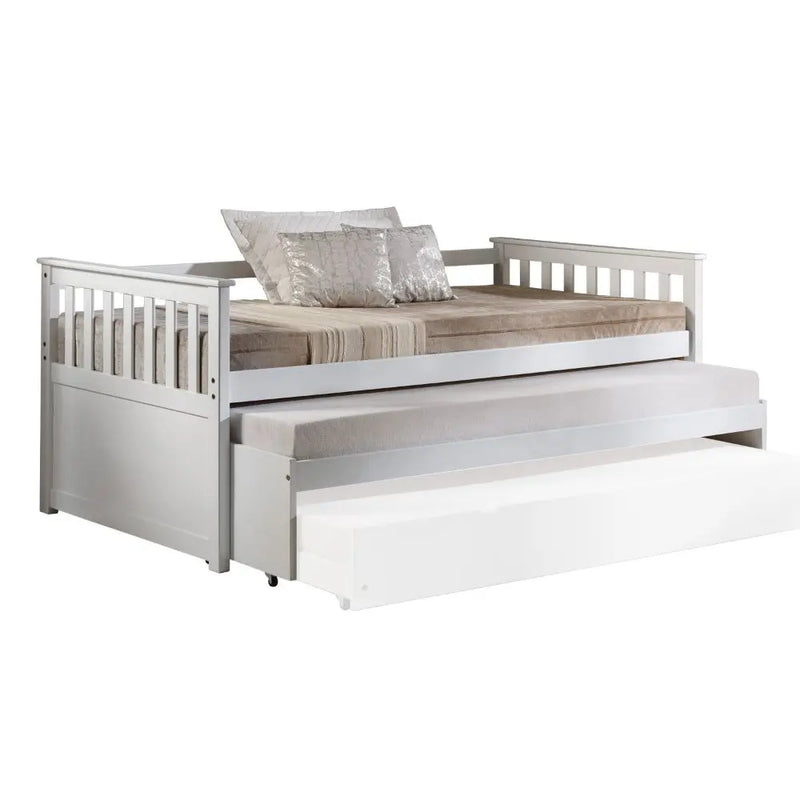 Ainsley Twin Daybed w/15"H Roll Out Bed, White iHome Studio