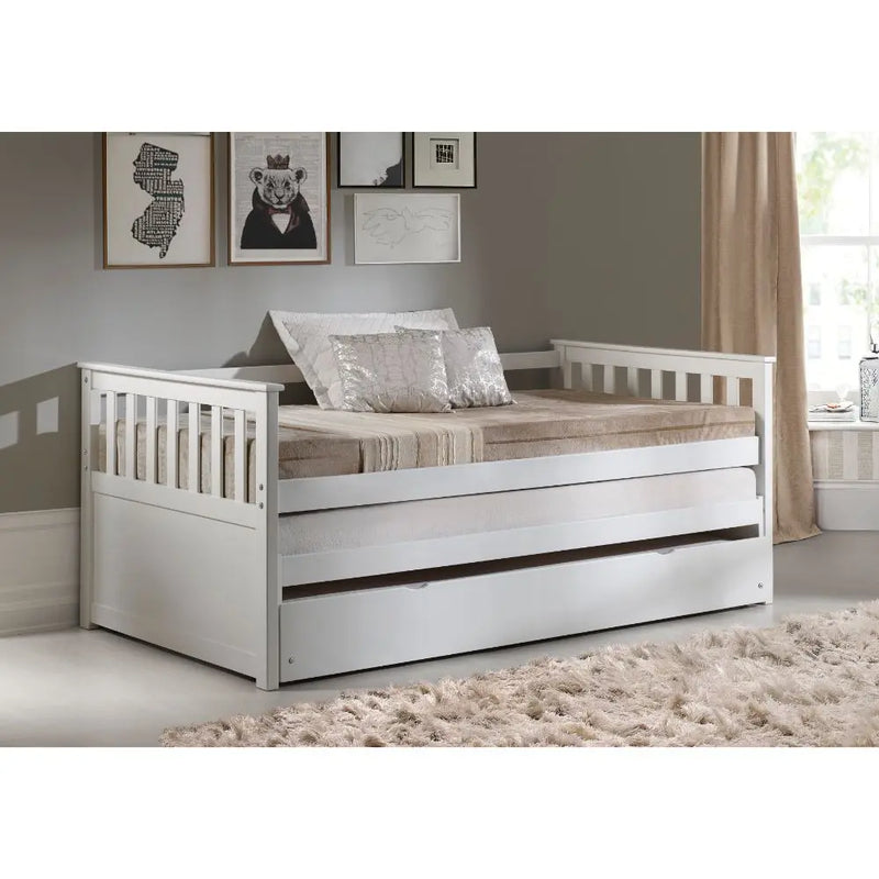Ainsley Twin Daybed w/15"H Roll Out Bed, White iHome Studio