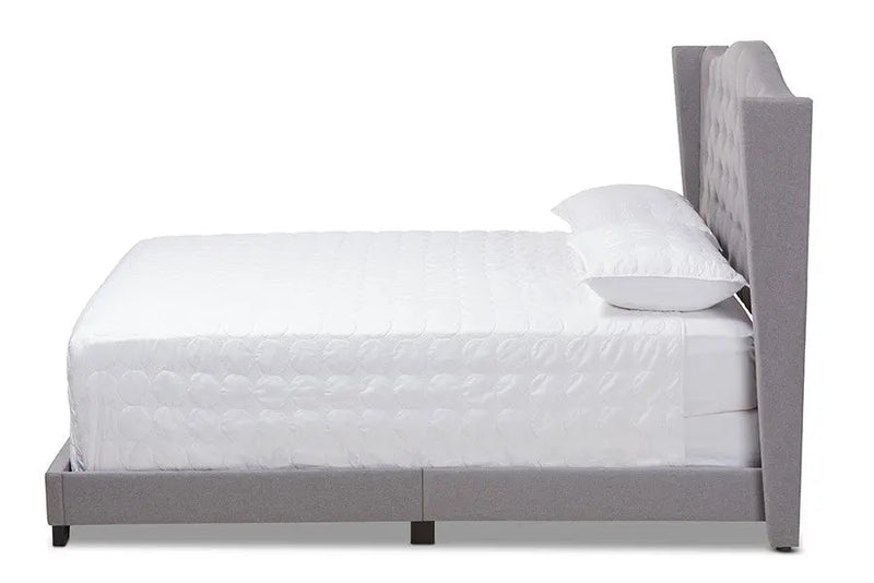 Alesha Grey Fabric Upholstered Bed (Full) iHome Studio