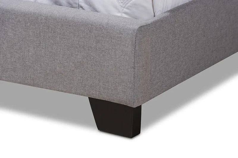 Alesha Grey Fabric Upholstered Bed (Full) iHome Studio