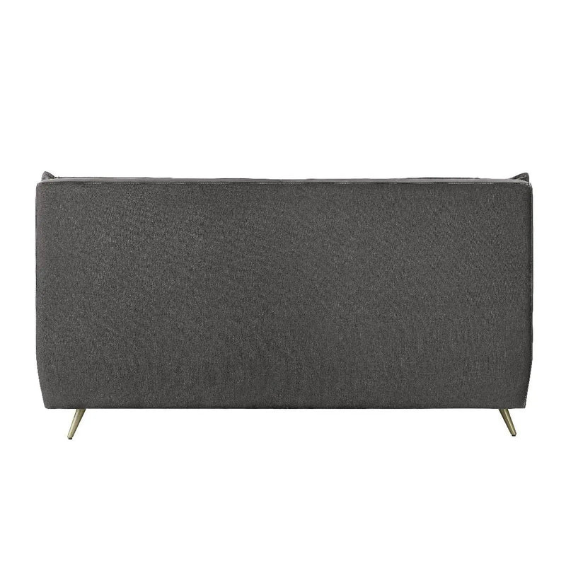 Alexa Queen Bed, Gray Top Grain Leather iHome Studio