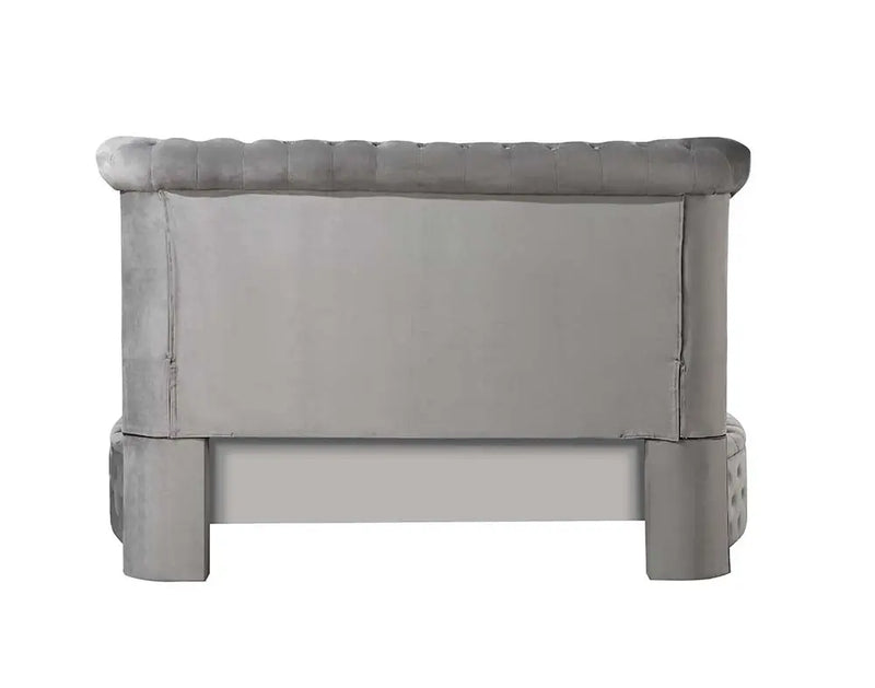 Alia Queen Bed, Gray Velvet iHome Studio