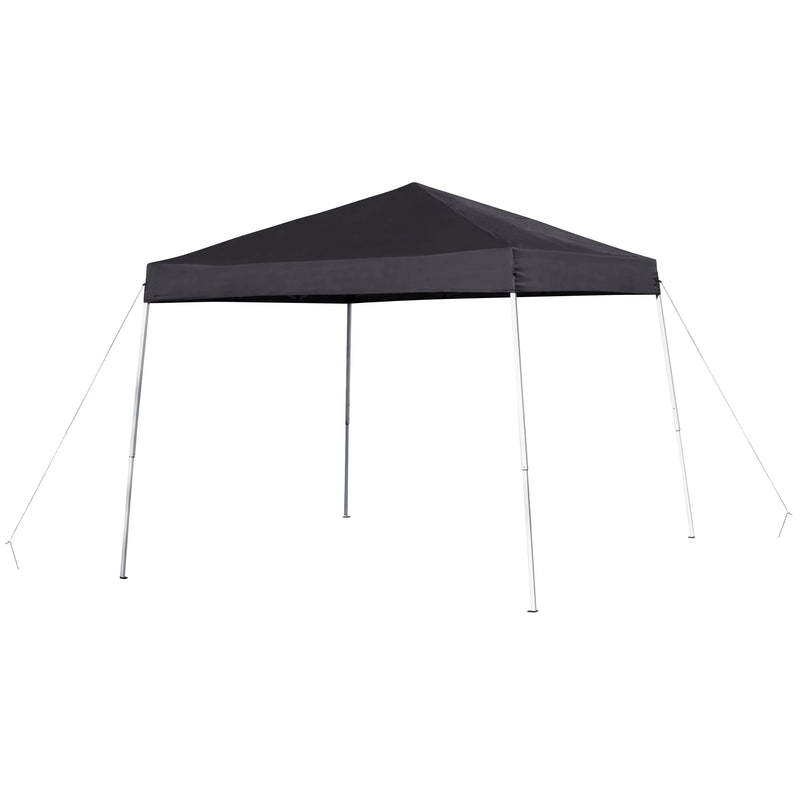 Allyson 8'x8' Black Outdoor Pop Up Event Slanted Leg Canopy Tent w/Carry Bag iHome Studio