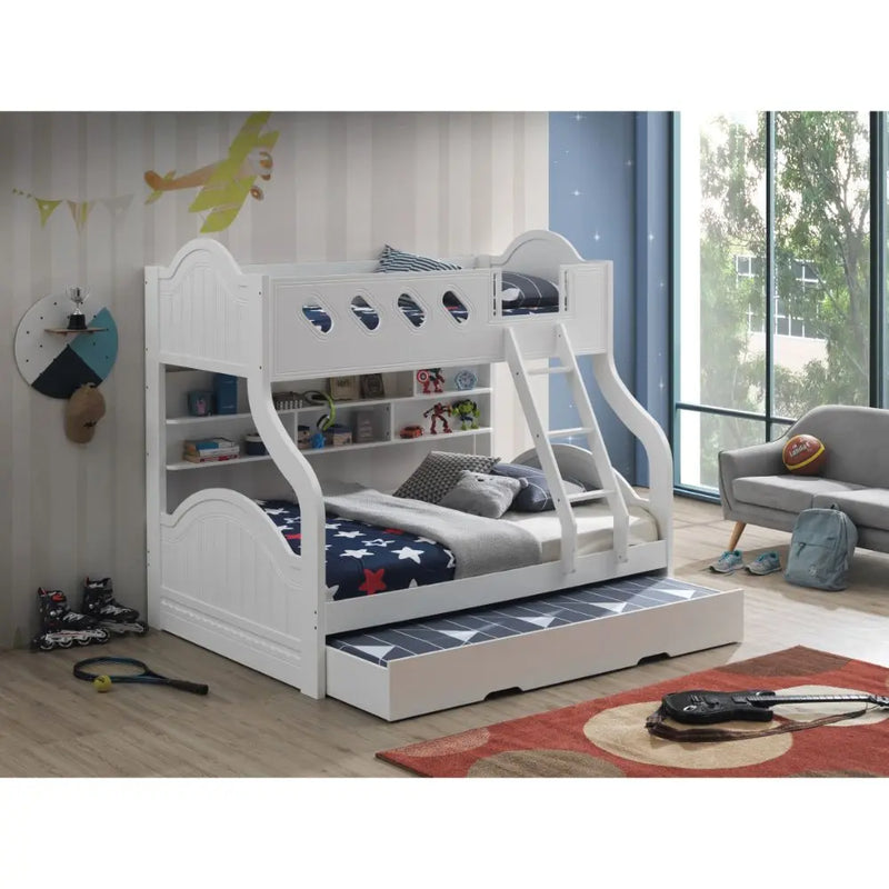 Amaia Twin/Full Bunk Bed, White iHome Studio