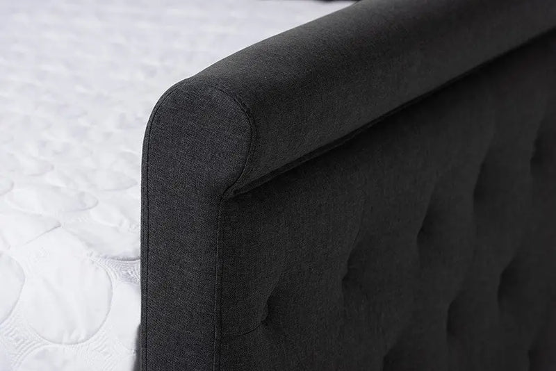 Amaya Dark Grey Fabric Upholstered Daybed (Full) iHome Studio