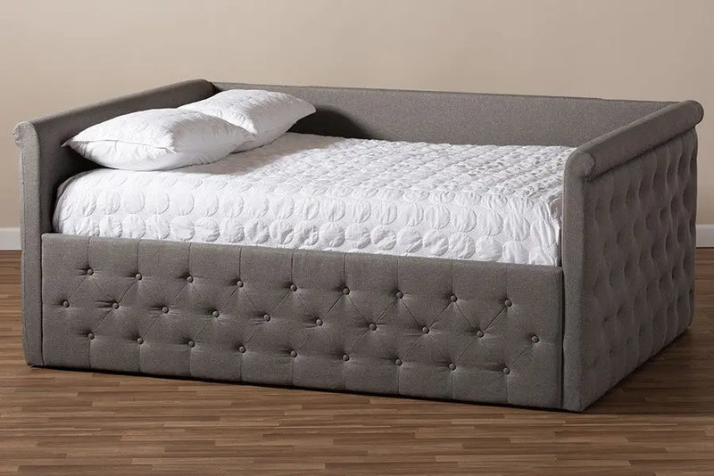 Amaya Grey Fabric Upholstered Daybed (Queen) iHome Studio