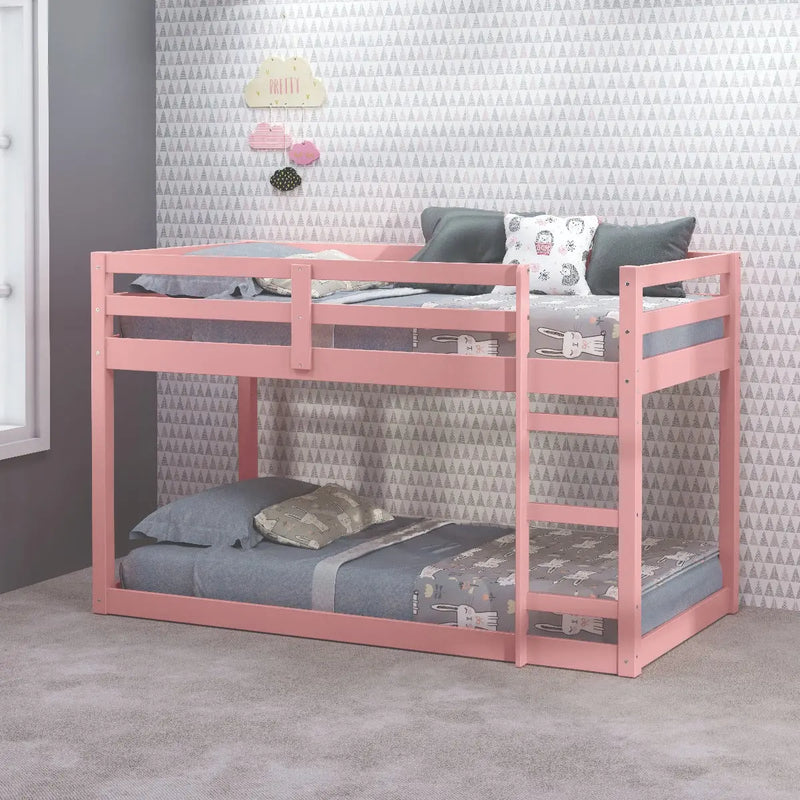 Amirah Twin/Twin Loft Bed, Pink Finish iHome Studio